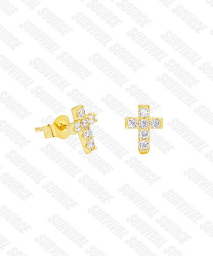 Iced Cross Ear Studs