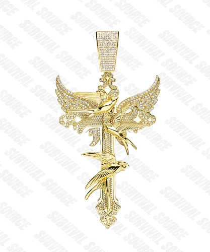 Iced Cross Peace Dove