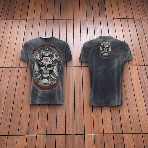 Wcc West Coast Choppers T-Shirt Mechanic Blue T