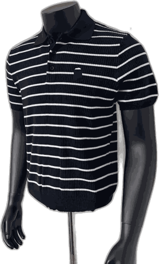 Striped knit polo