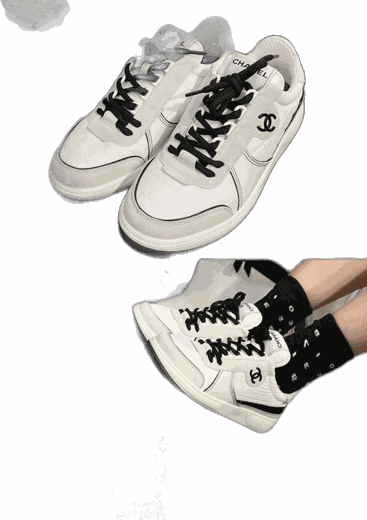 Chanel sneakers, black and white