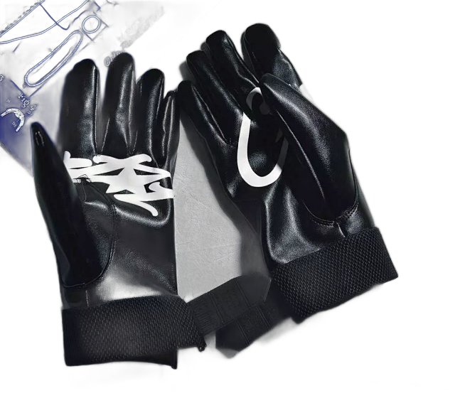 Black leather gloves
