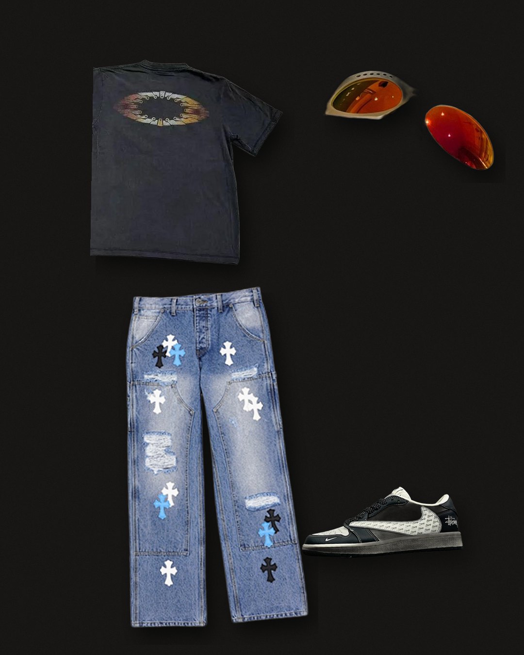 Travis Scott outfit, rebuilt from finds