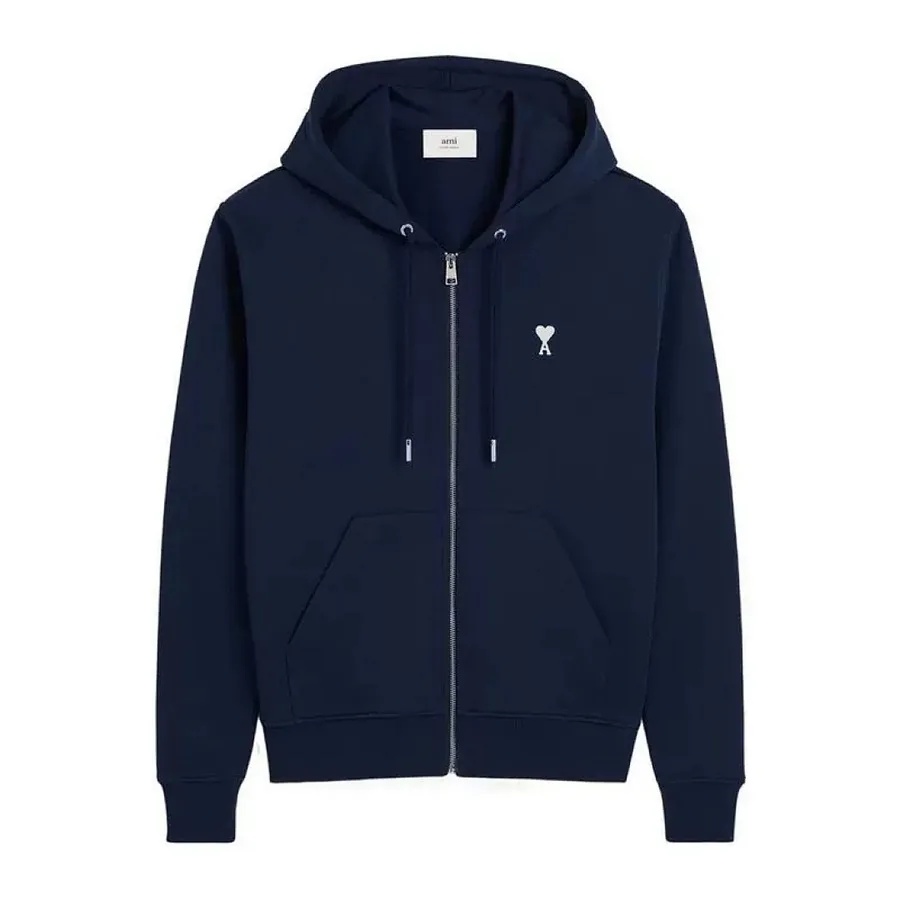 2025款白色徽章拉链连帽衫2025 white badge zipper hoodie