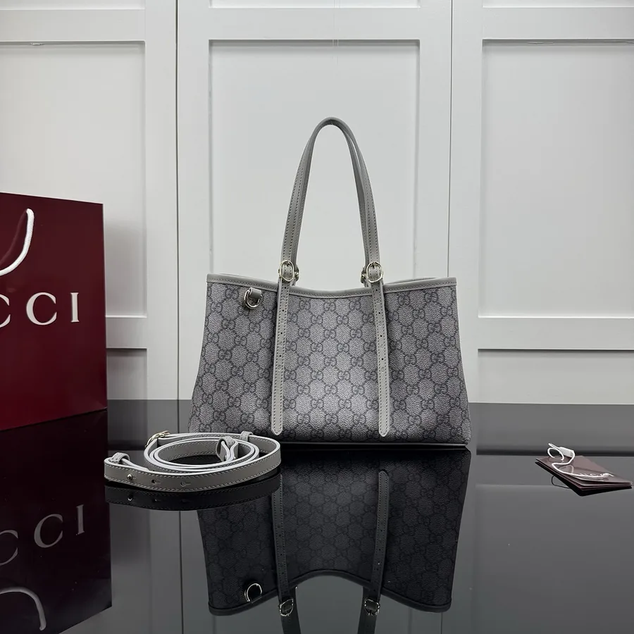Gucci GG Canvas Tote Bag (Grey)