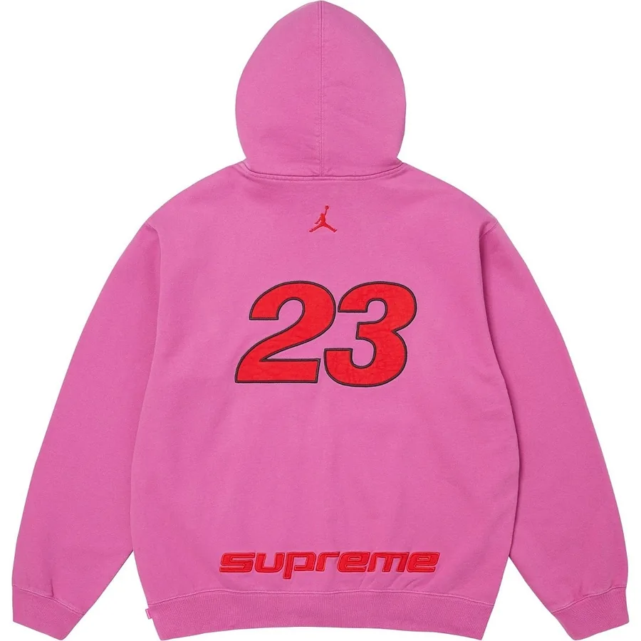 联名款 SS26 WEEK15 Hooded Sweatshirt 拉链连帽飞人扣篮剪影刺绣卫衣 男女同款 尺码：S-XL 颜色：黑色，蓝色，玫红色