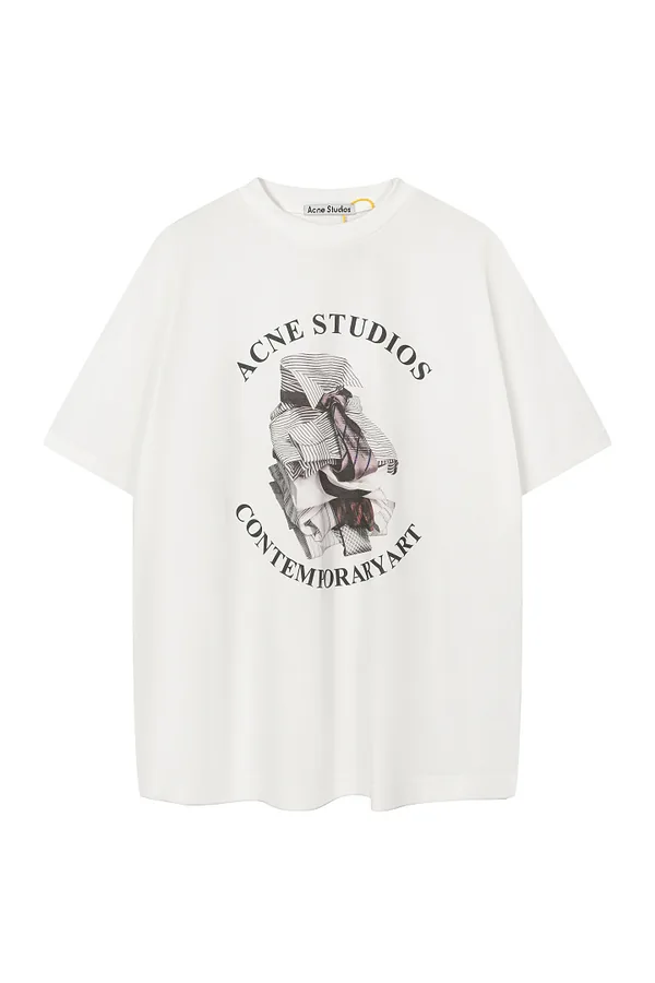 AC图案字母印花短袖T恤 白色 S-XL