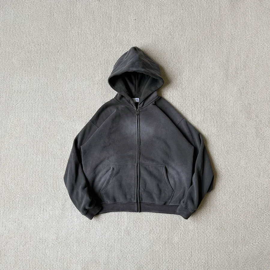 Dragonunion Dirty Fit Zip Hoodie（Drak Gray）
