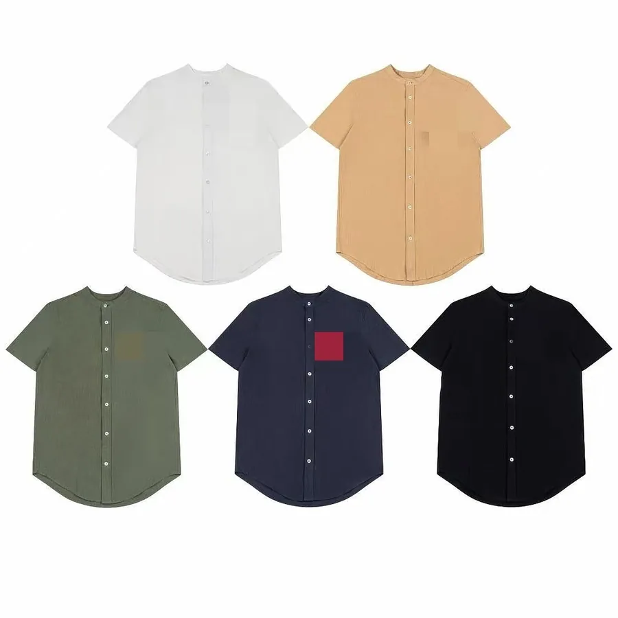 （17usd）##henry collar short sleeve shirt 亨利领排扣短袖衬衫H