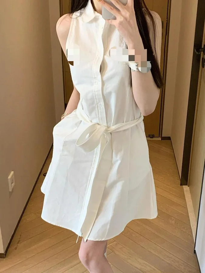 （24.8usd）##shirt and dress 美式衬衫小白裙N