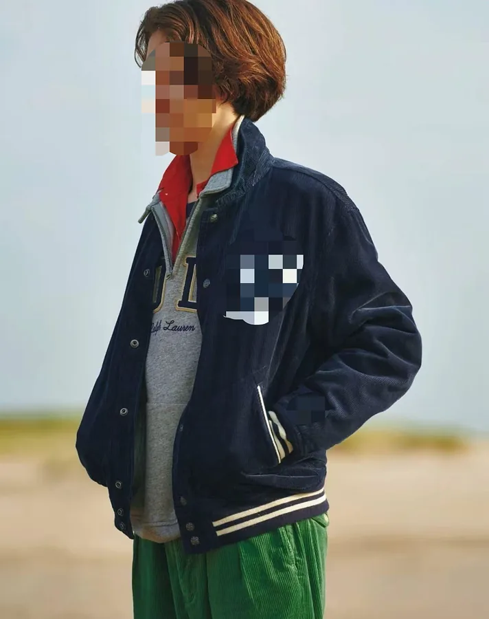 ##Corduroy baseball jacket RL灯芯绒棒球夹克W82 X