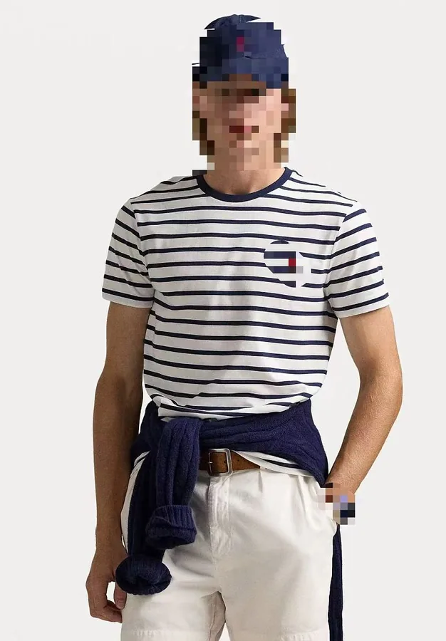 ##Striped Jersey T-Shirt RL条纹短袖T恤521226 E