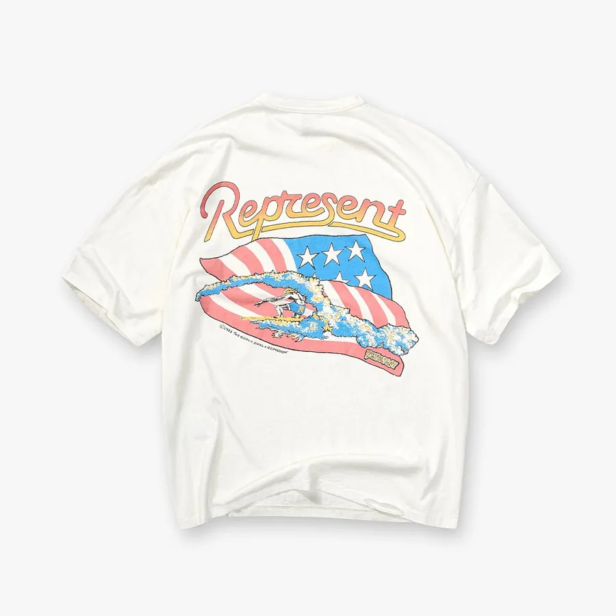 Represent Nothing Faster 冲浪口袋T恤 尺码：S M L XL 颜色：米白色 REPG9866