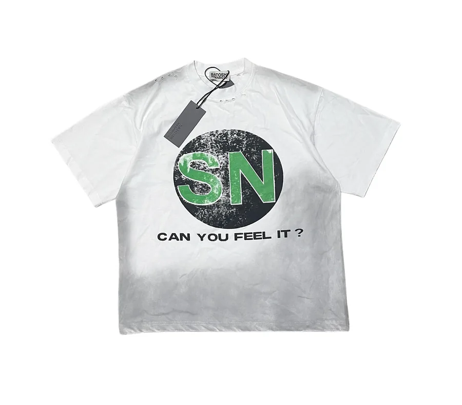 Satoshi Nakamoto SN圆标标语短袖T恤 颜色：米白 码数：S M L XL S3318