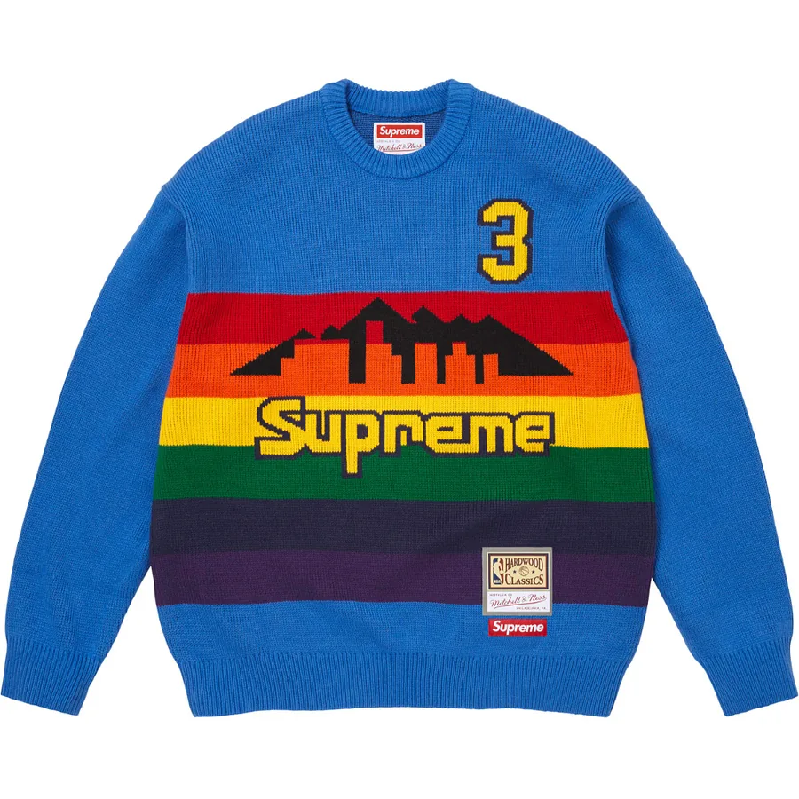 X M&N BASKETBALL SWEATER NUGGETS 掘金队毛衣 S-XL 蓝色 SB79