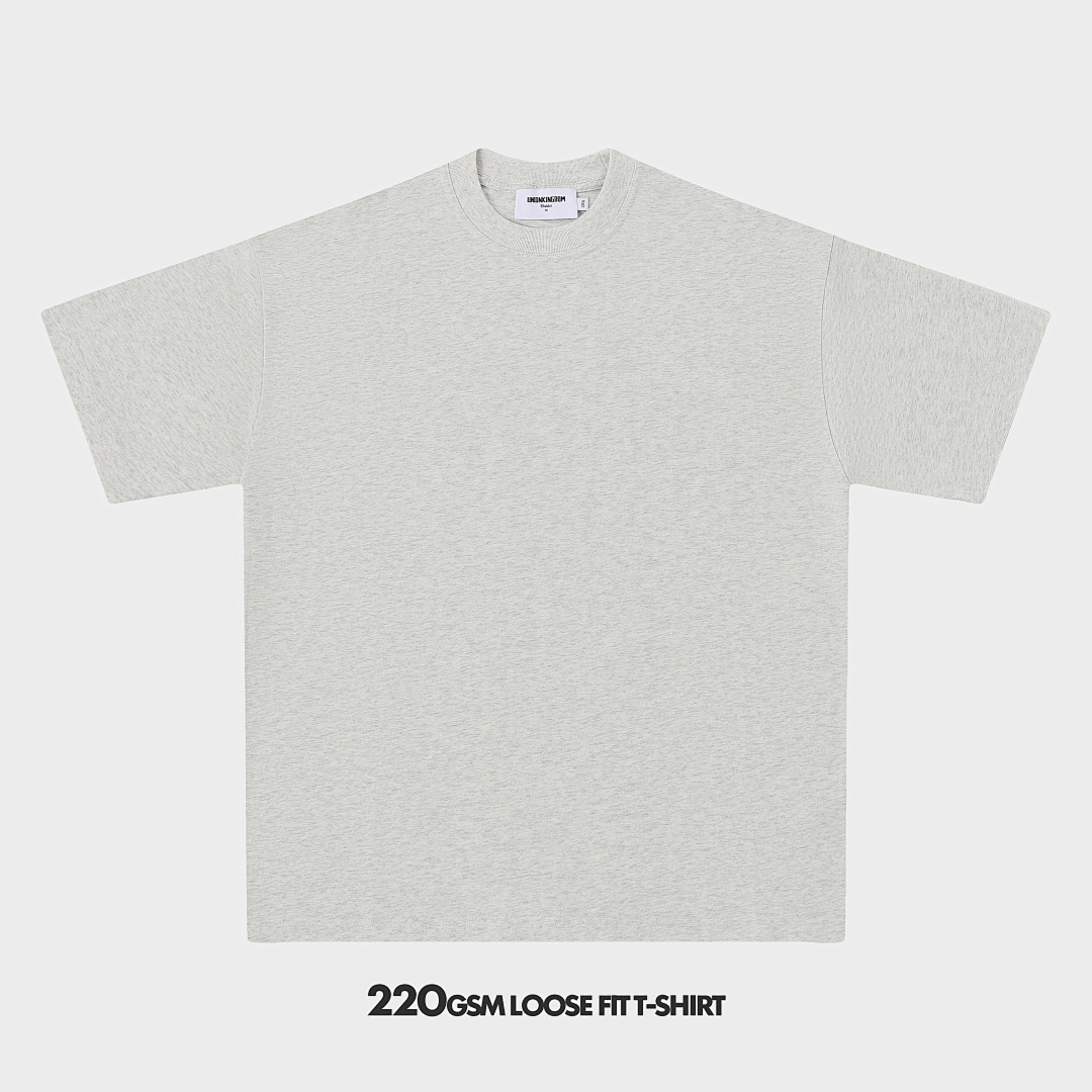 220gsm Union Kingdom 100% cotton loose fit blank t-shirt