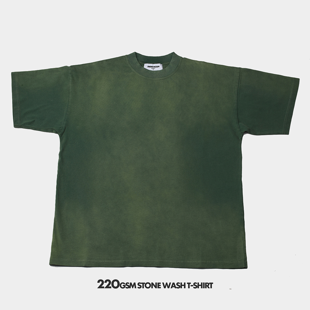 220gsm Union Kingdom vintage washed 100% cotton loose fit blank t-shirt