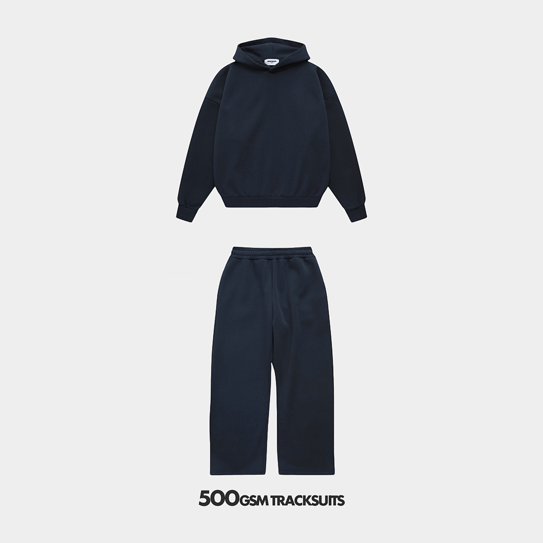 500gsm Union Kingdom Orlon Fleece Boxy Cropped Fit Blank Tracksuits