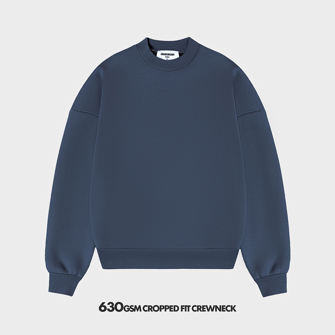 630gsm Union Kingdom Boxy Cropped Fit Blank Crewneck