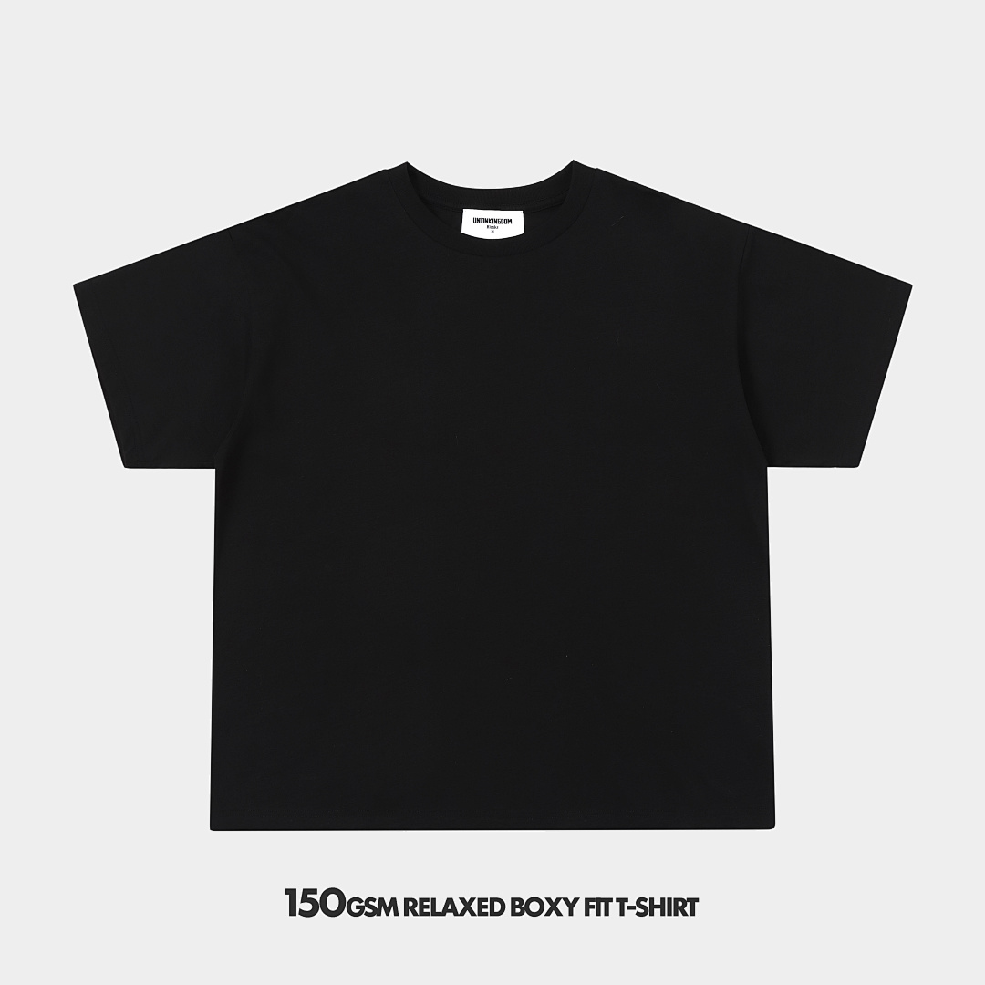 150gsm Union Kingdom 100% Raw Cotton Relaxed Boxy Fit Blank T-shirt