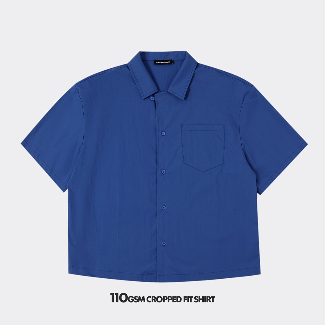 110gsm Union Kingdom 100% Cotton Boxy Cropped Fit Cuban Shirt